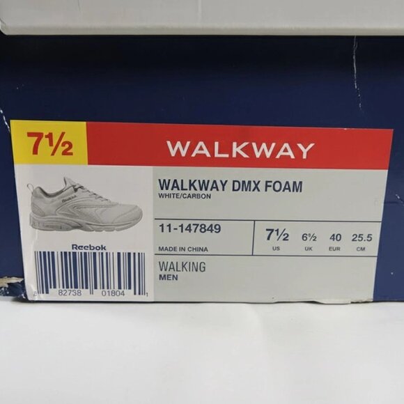 Reebok Shoes Mens Size 7.5 Walkway DMX Foam Walking Shoe White Carbon Sneakers - Picture 8 of 8